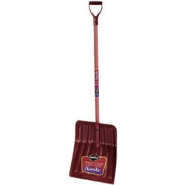 Nordic Snow Shovel, 13-7/8 In. Poly Blade, Hardwood D-Handle