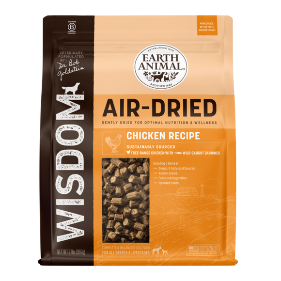 Earth Animal Dr. Bob Goldstein’s Wisdom® Dog Food – Air-Dried Chicken Recipe (2 Lb)