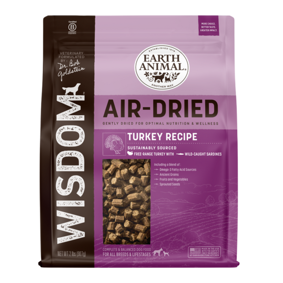 Earth Animal Dr. Bob Goldstein’s Wisdom® Dog Food – Air-Dried Turkey Recipe (2 Lb)