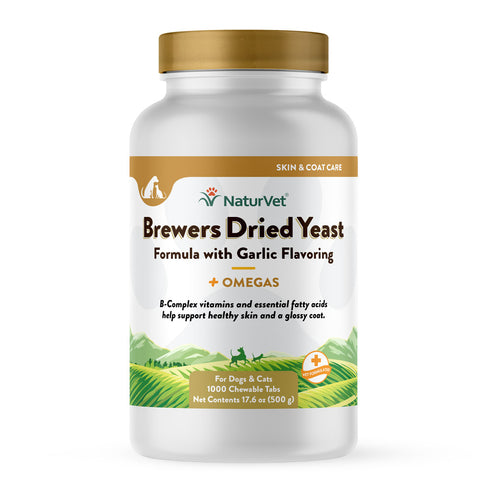 NaturVet Brewers Dried Yeast Formula with Garlic Flavoring Plus Omegas