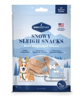 Barkworthies Snowy Sleigh Snacks Beef Chews Dog Treats