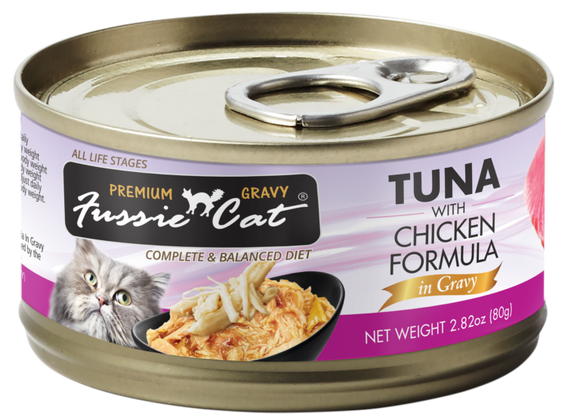 Fussie Cat Tuna with Chicken Formula in Gravy Cat Food (2.82 oz)