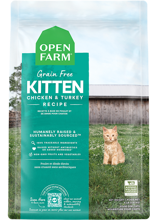 Open Farm Kitten Grain-Free Chicken & Turkey Recipe Dry Cat Food (4 Lb)