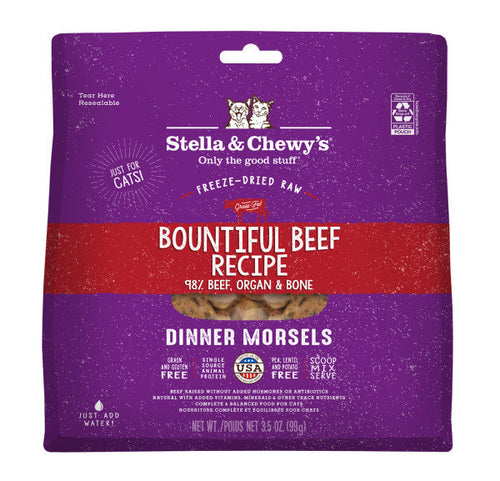 Stella & Chewy's Freeze Dried Bountiful Beef Recipe Dinner Morsels Cat Food