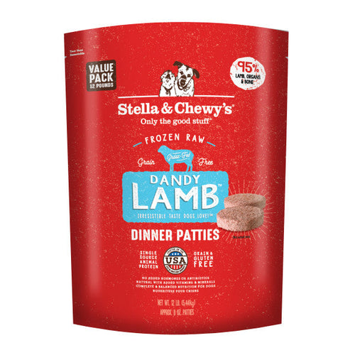 Stella & Chewy's Frozen Raw Dandy Lamb Patties for Dogs