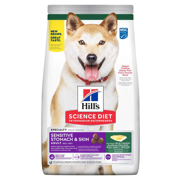 Hill's Science Diet Adult Sensitive Stomach & Skin Pollock Meal & Insect Recipe Dog Food (3.5 lb)