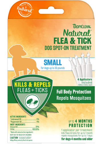 TropiClean Natural Flea & Tick Spot-On Treatment