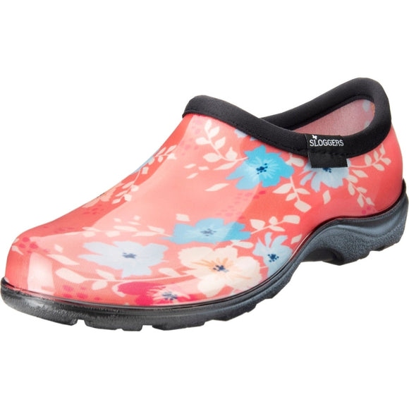 Sloggers Women’s Waterproof Comfort Shoes Floral Fun Coral Design