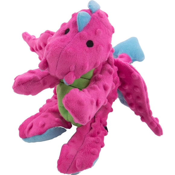 GODOG DRAGONS DURABLE PLUSH SQUEAKER DOG TOY